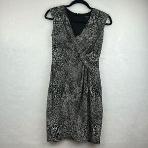 Ann Taylor Petite Black White Back Zip Dress Size 00P